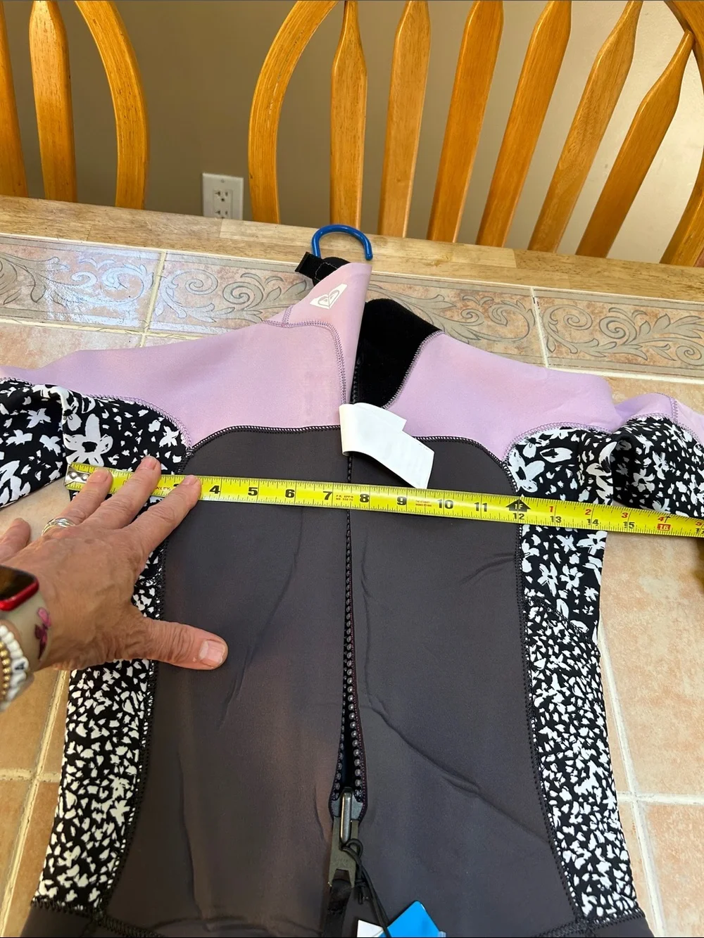 Roxy 3/2mm Swell Series BACK Zip Wetsuit GREY VIOLET PURPLE Size 16 girls New